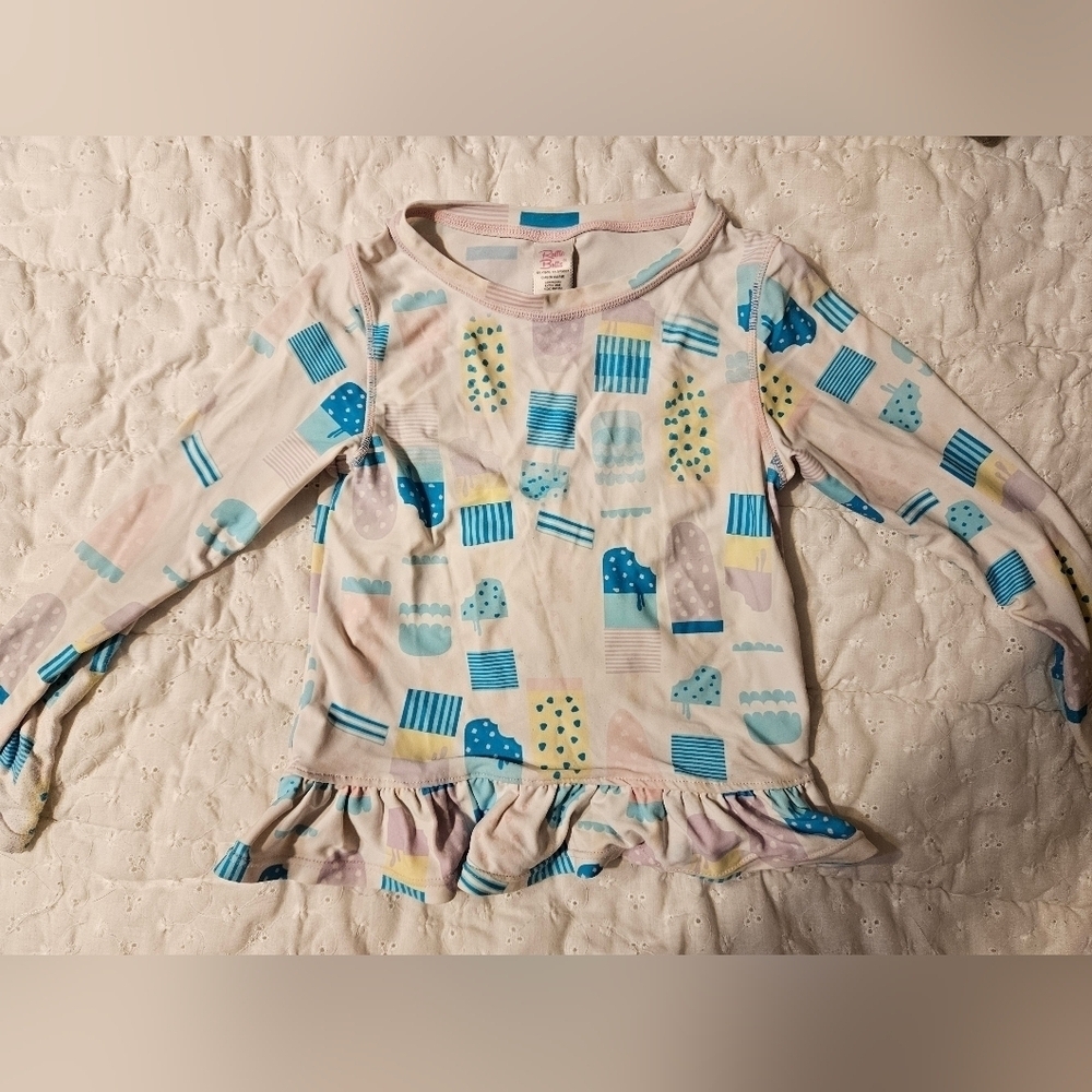 Ruffle Butts Ice Cream Social Rash Guard Girls